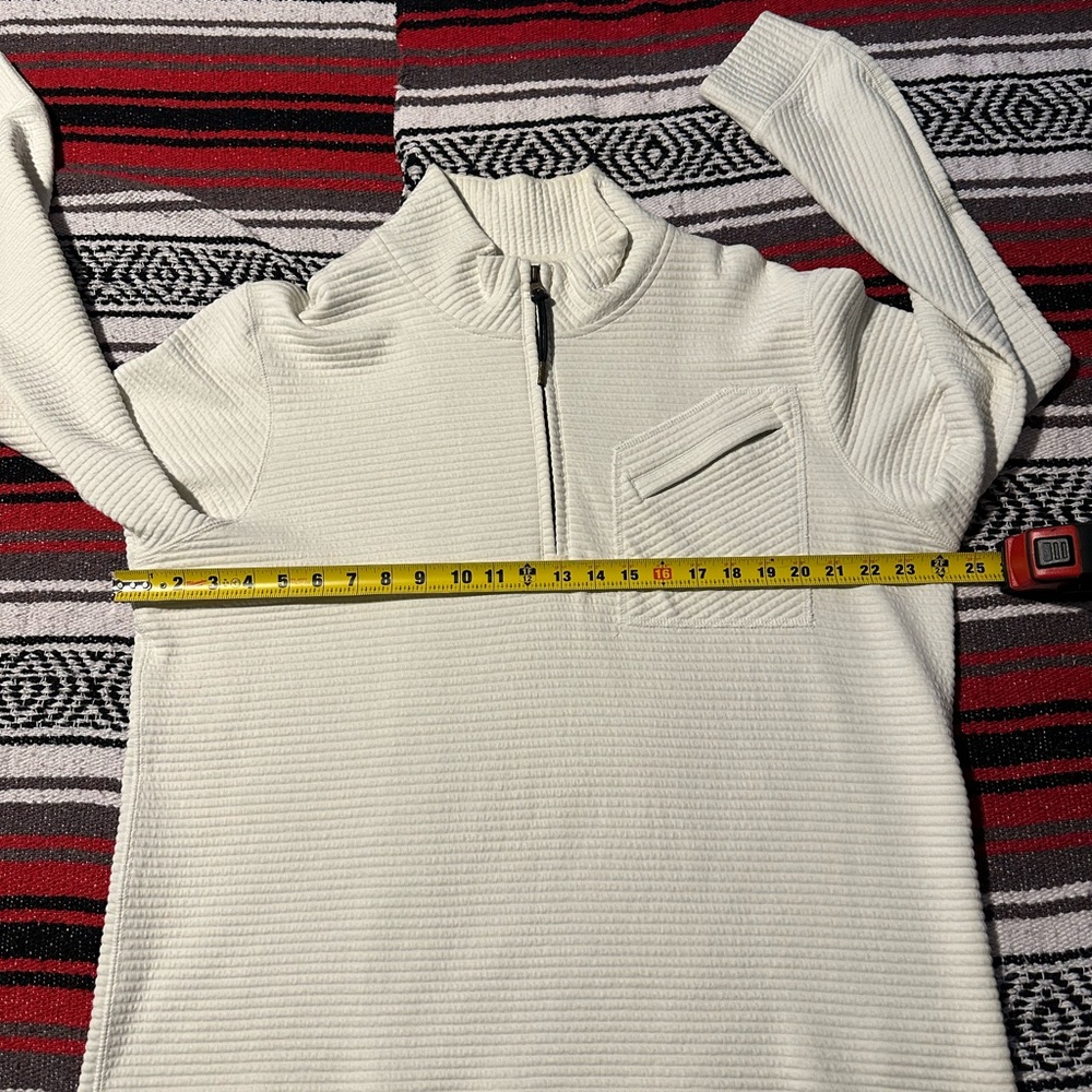 Billy Reid Quilted 1/2 Zip XL White